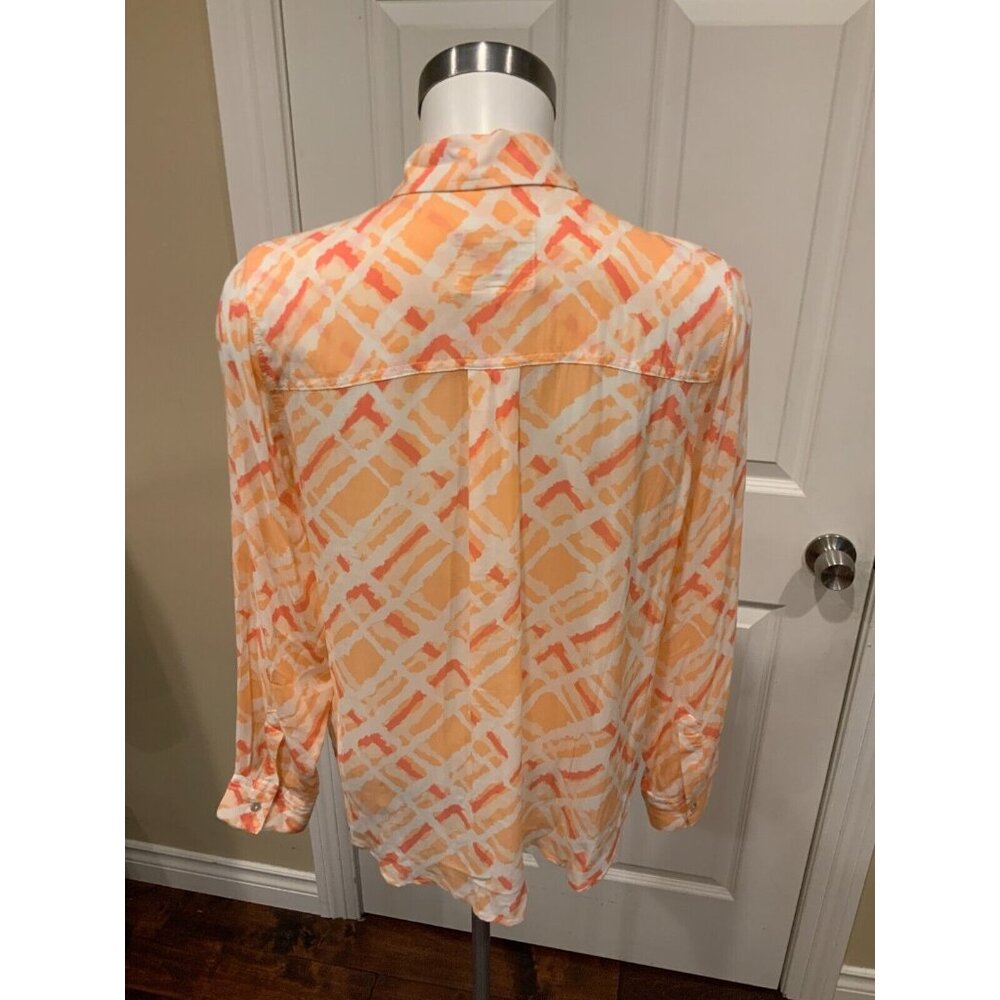 Rails Orange & Pink Geometric Pattern Button Up S… - image 6